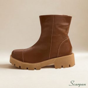 Coturno Feminino em Couro Caramelo – 152.171